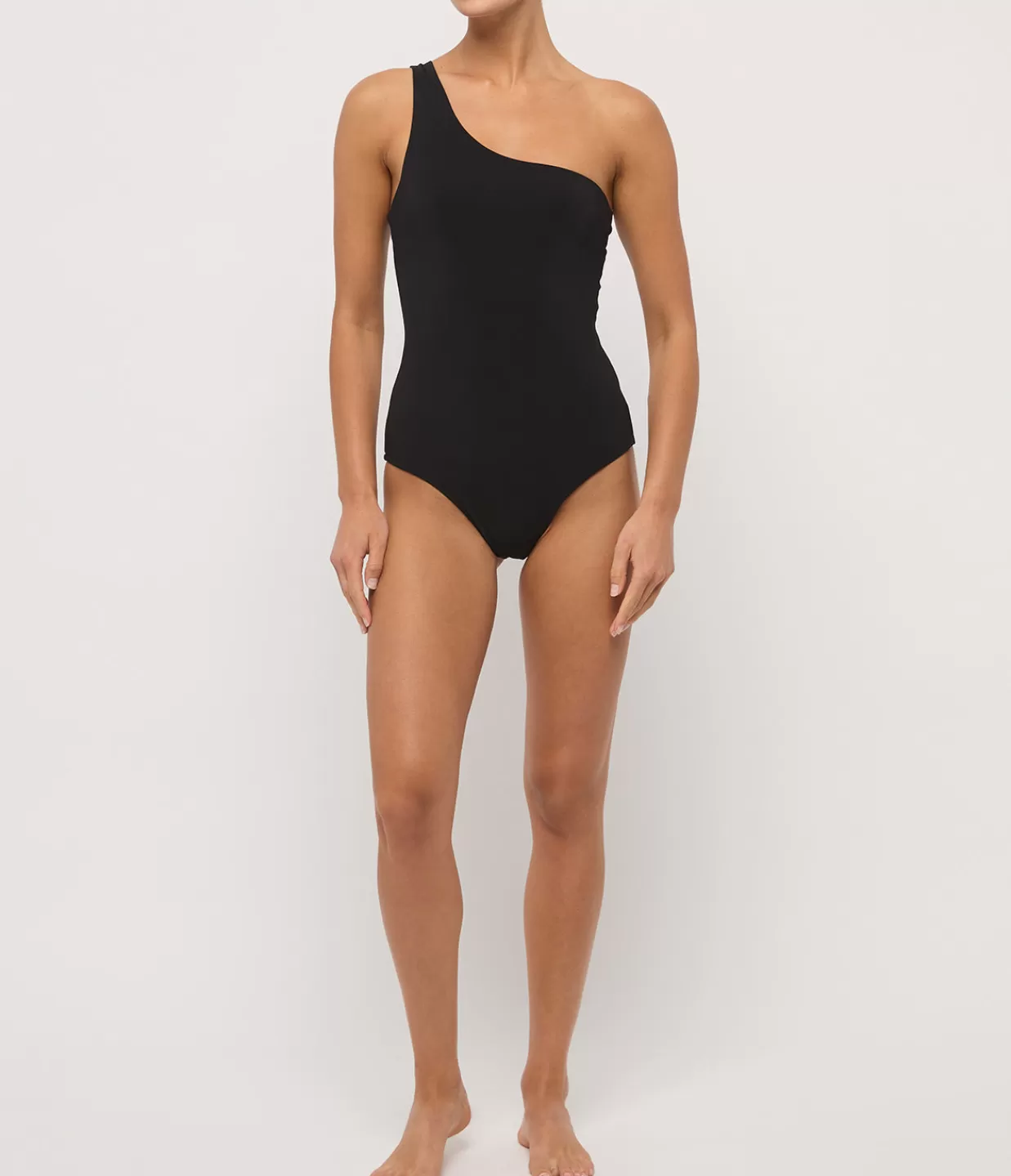 Store The One Shoulder One Piece In Black Swim & Resortwear