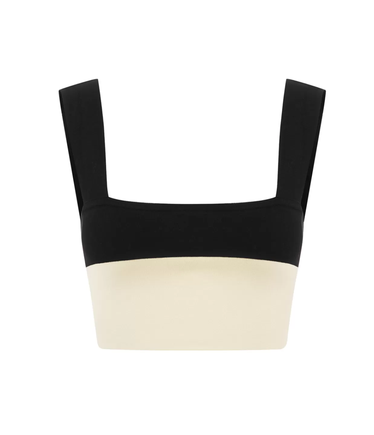 Discount Theo Crop Top In Cream And Black Tops