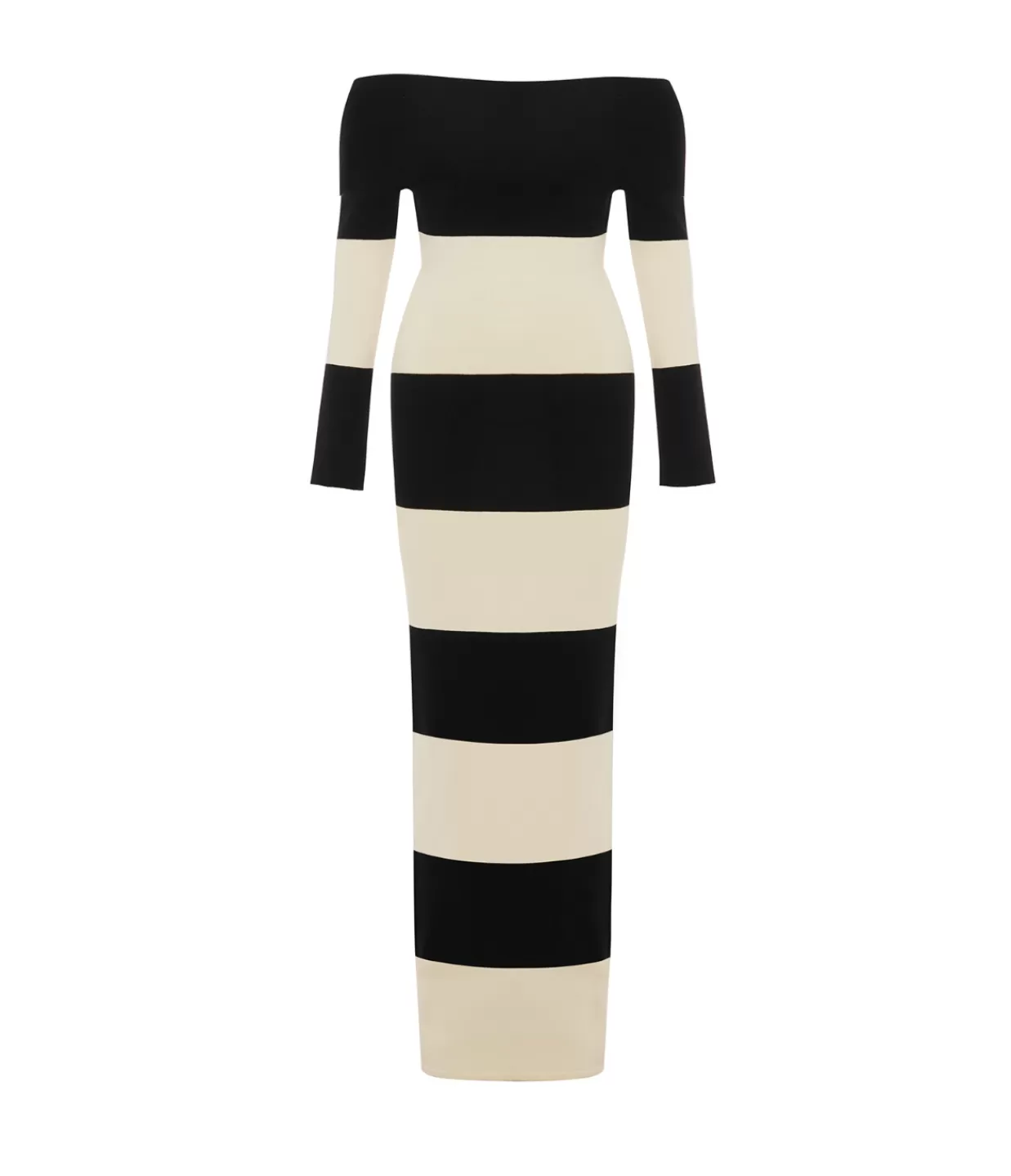 Best Sale Theo Long Sleeve Dress In Cream And Black Dresses