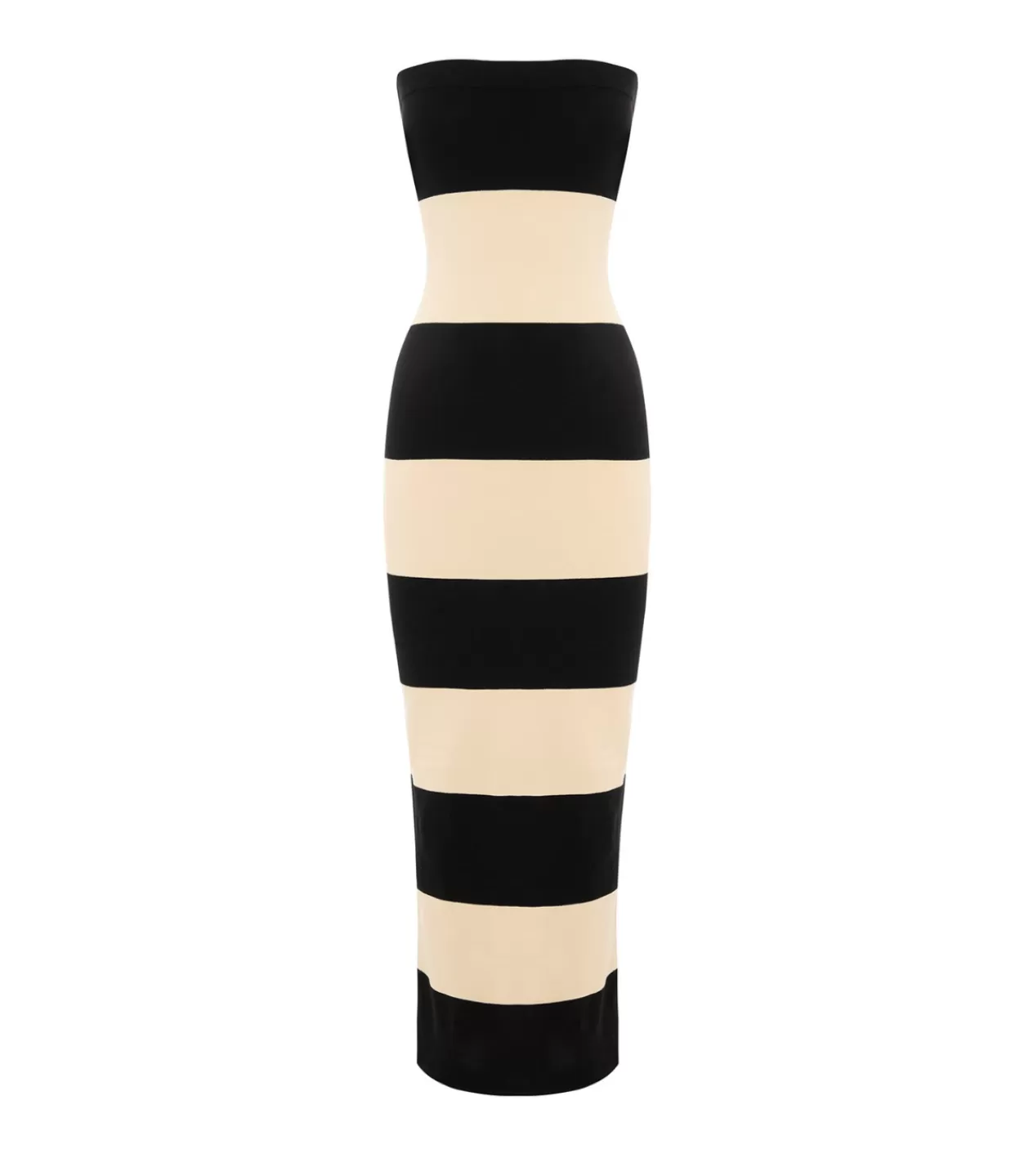 Shop Theo Strapless Dress In Black And Bone Dresses