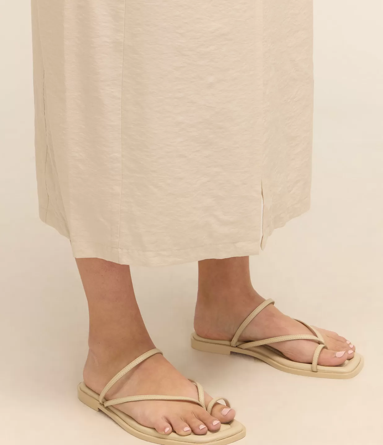 Clearance Turner Suede Sandal In Eggshell Flat Sandals