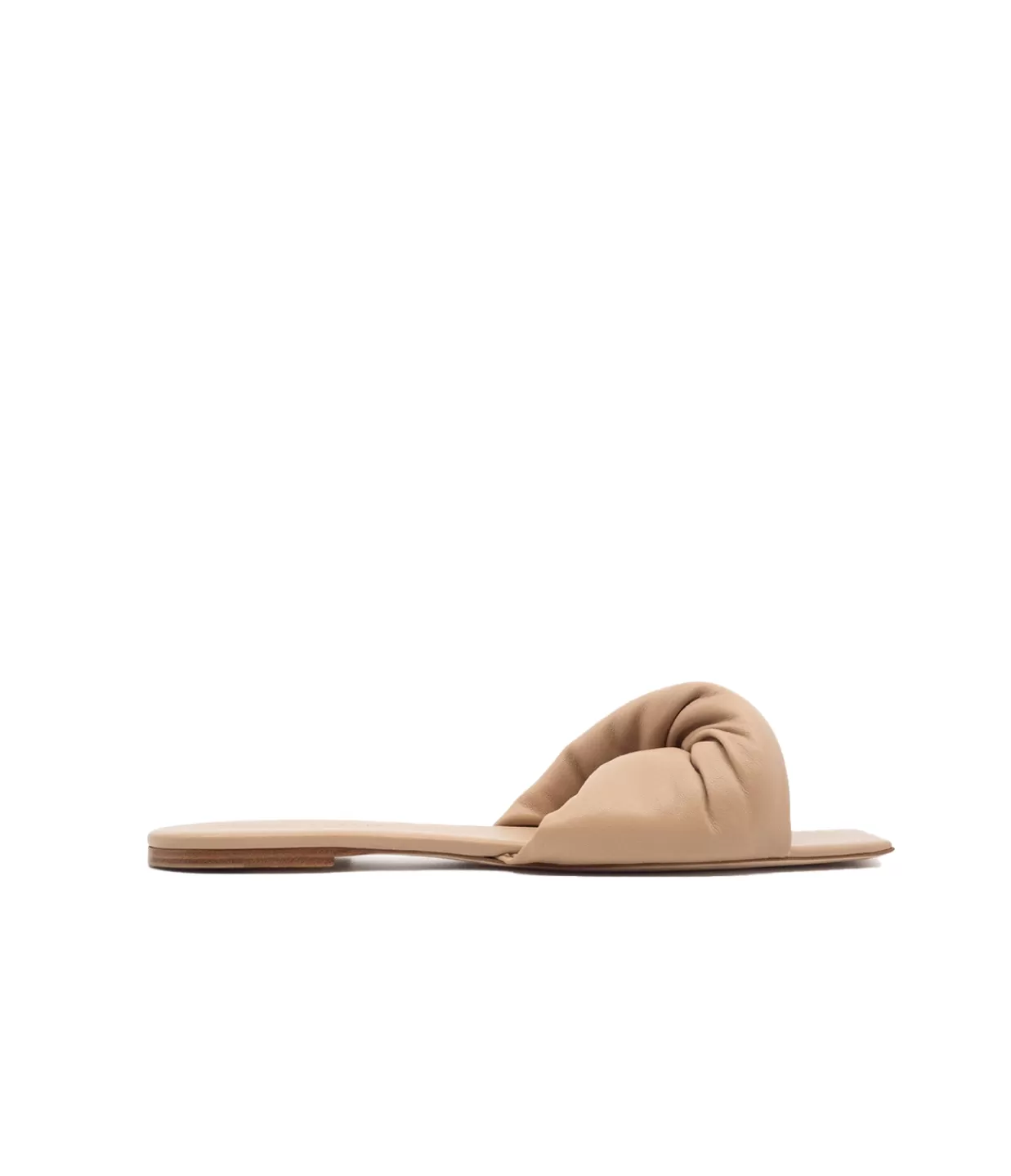 Sale Twist Front Flat In Beige Flat Sandals