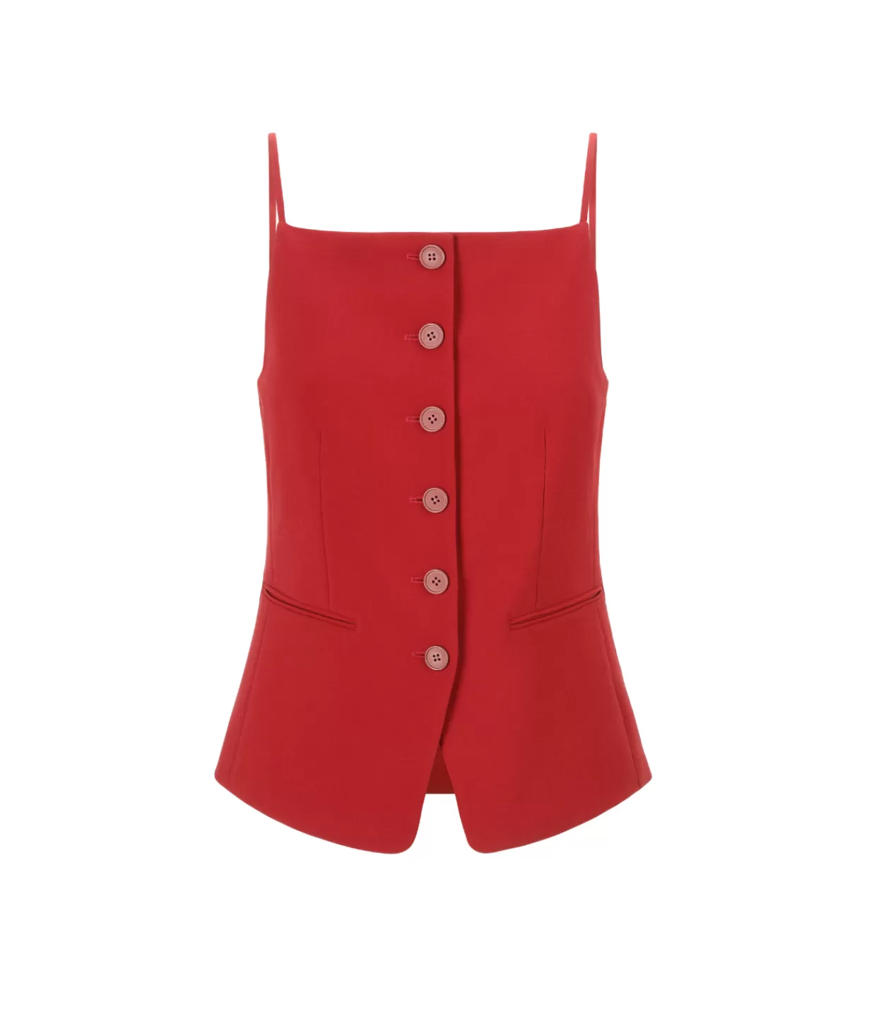 Sale Una Square Neck Top In Rouge Tops