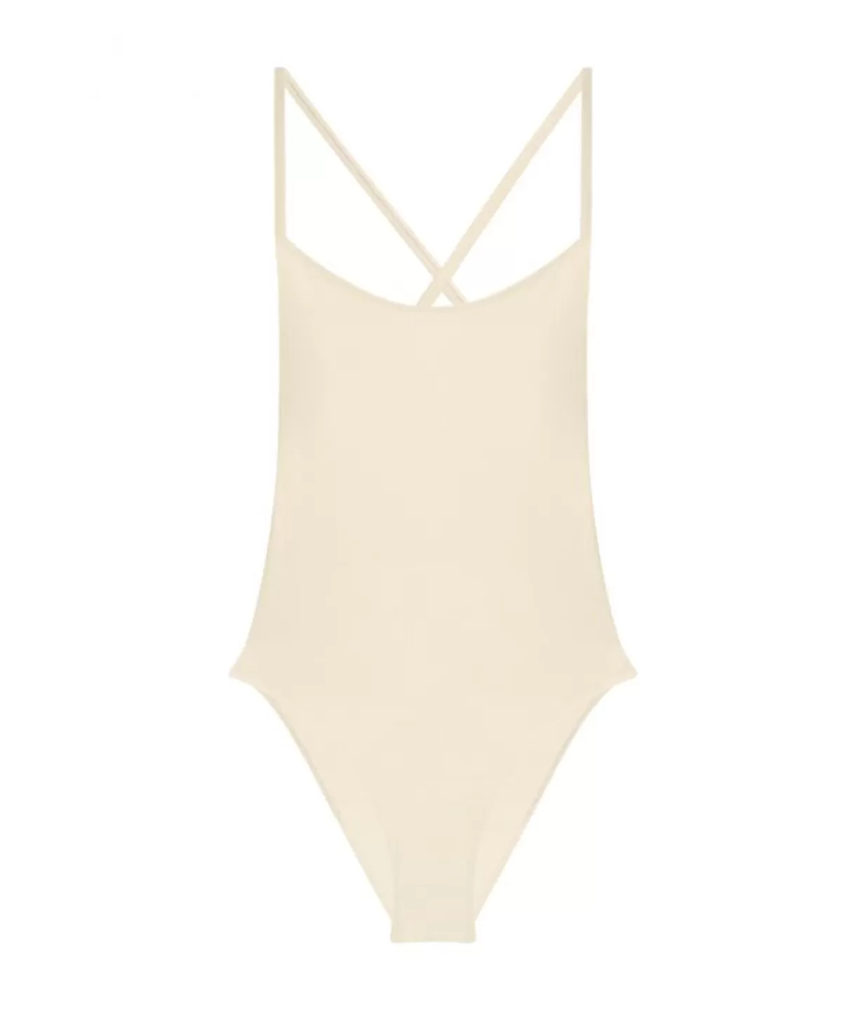 Cheap Uno Rib Cross Back One Piece In Ivory Swim & Resortwear