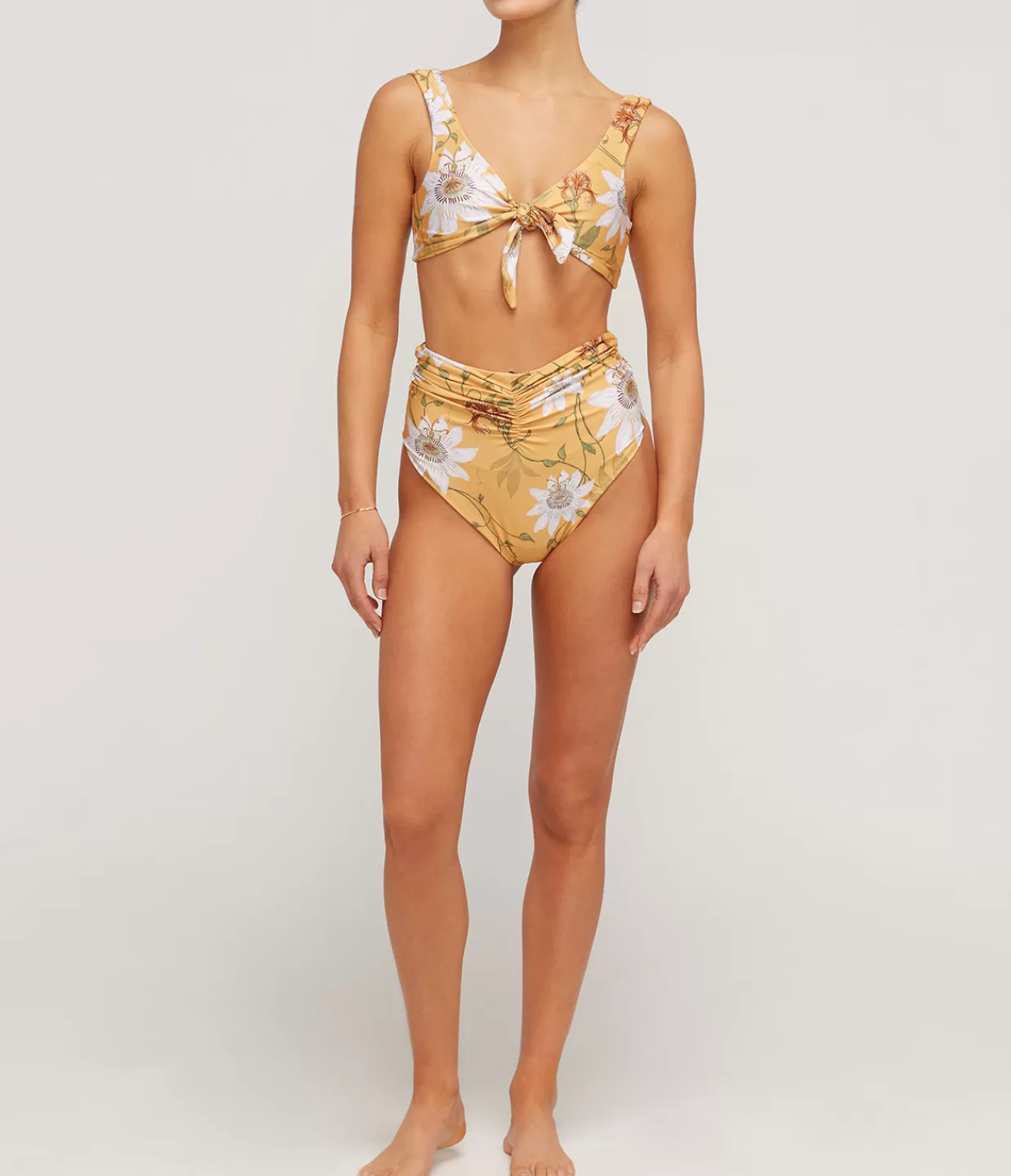 Hot Vaiven High Waisted Bikini Bottom In Pasiflora Swim & Resortwear