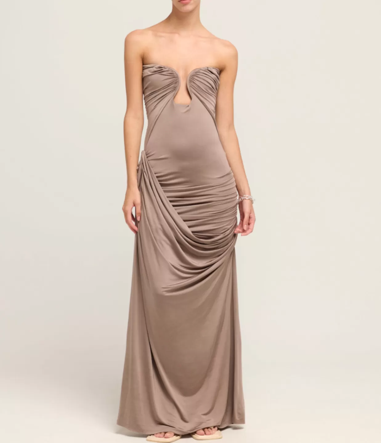 Store Val Strapless Dress In Concrete Dresses