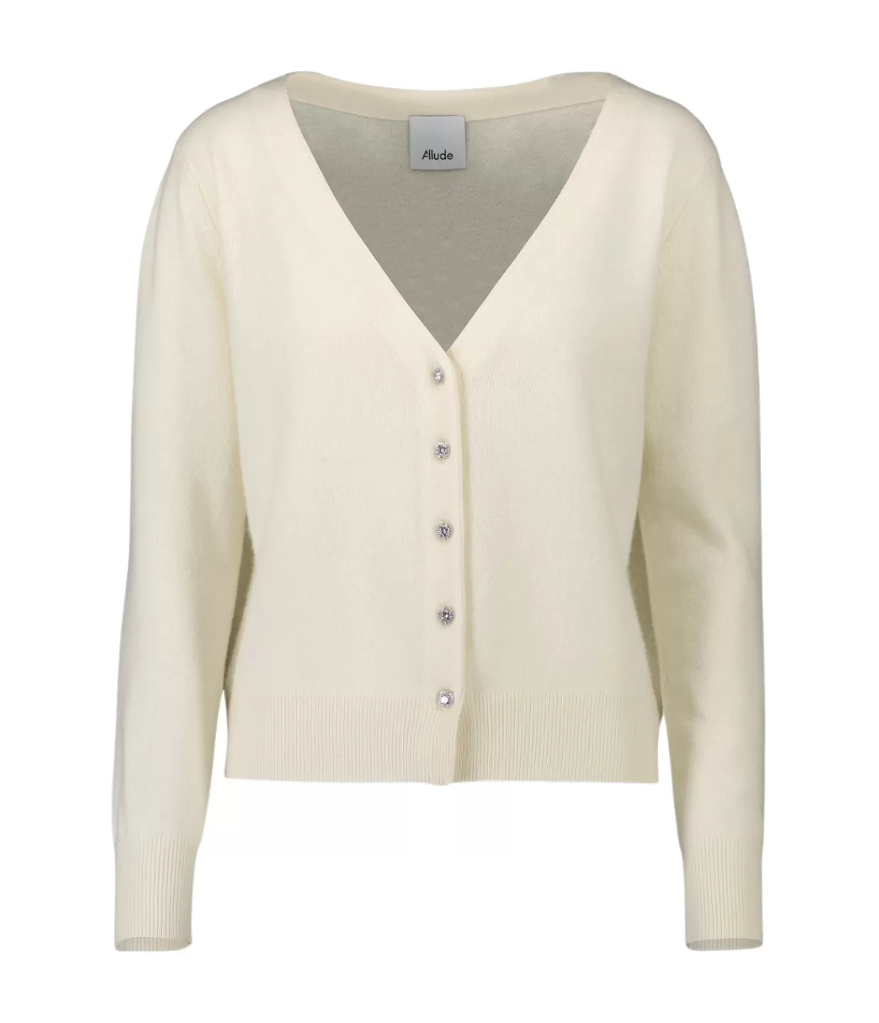 Discount V-Neck Dimante Button Down Cardigan In Ivory Loungewear | Knitwear