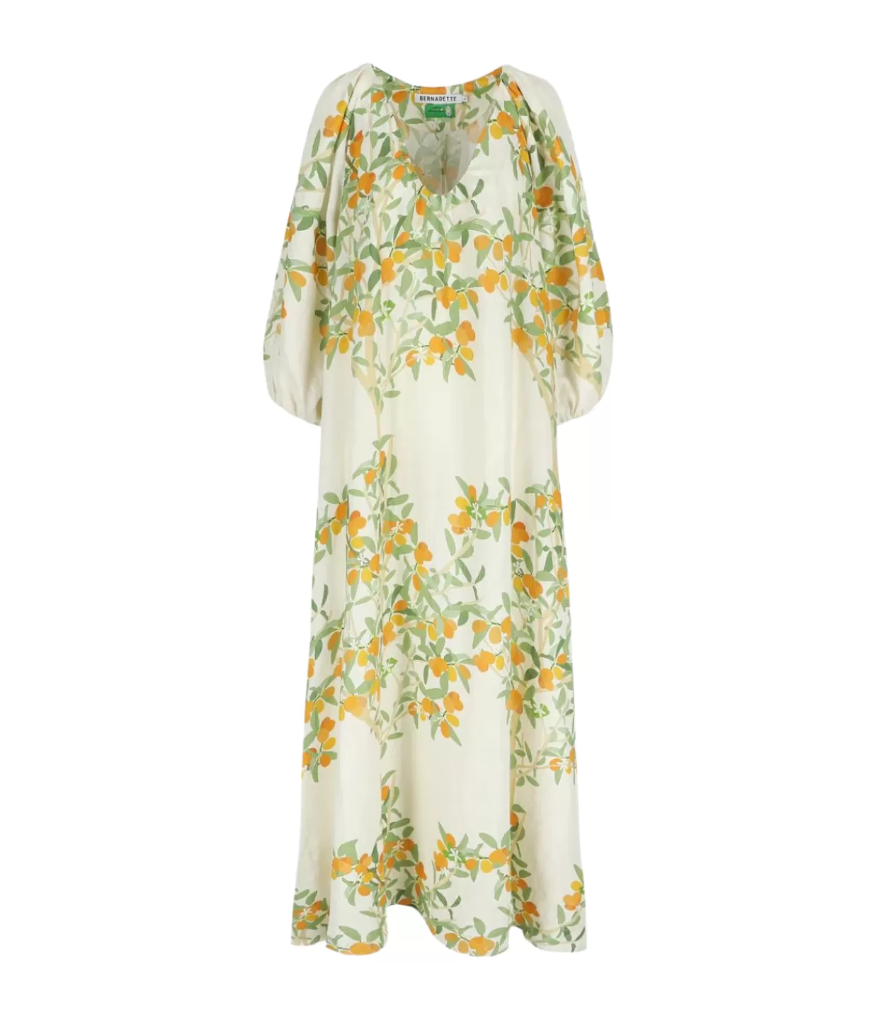 Best V-Neck Maxi Kaftan Dress In Ivory Kumquat Dresses