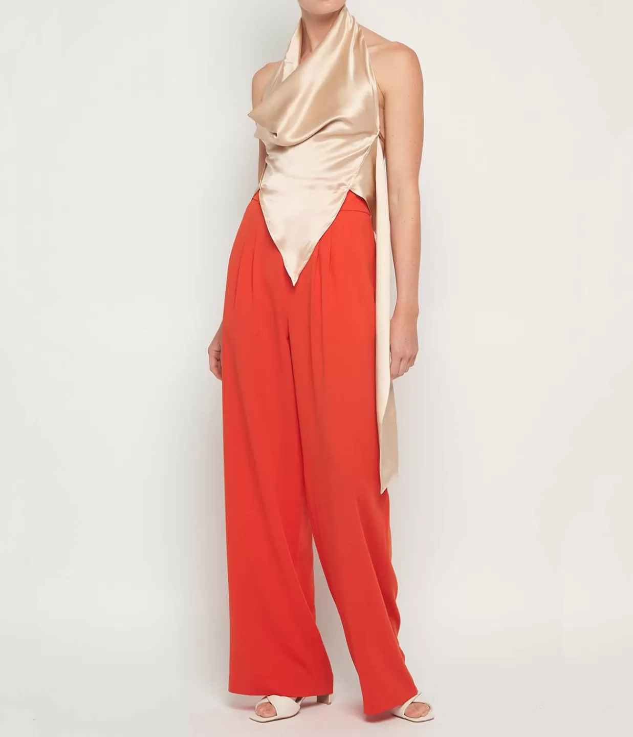 Discount Wide Leg Pant In Tangerine Pants