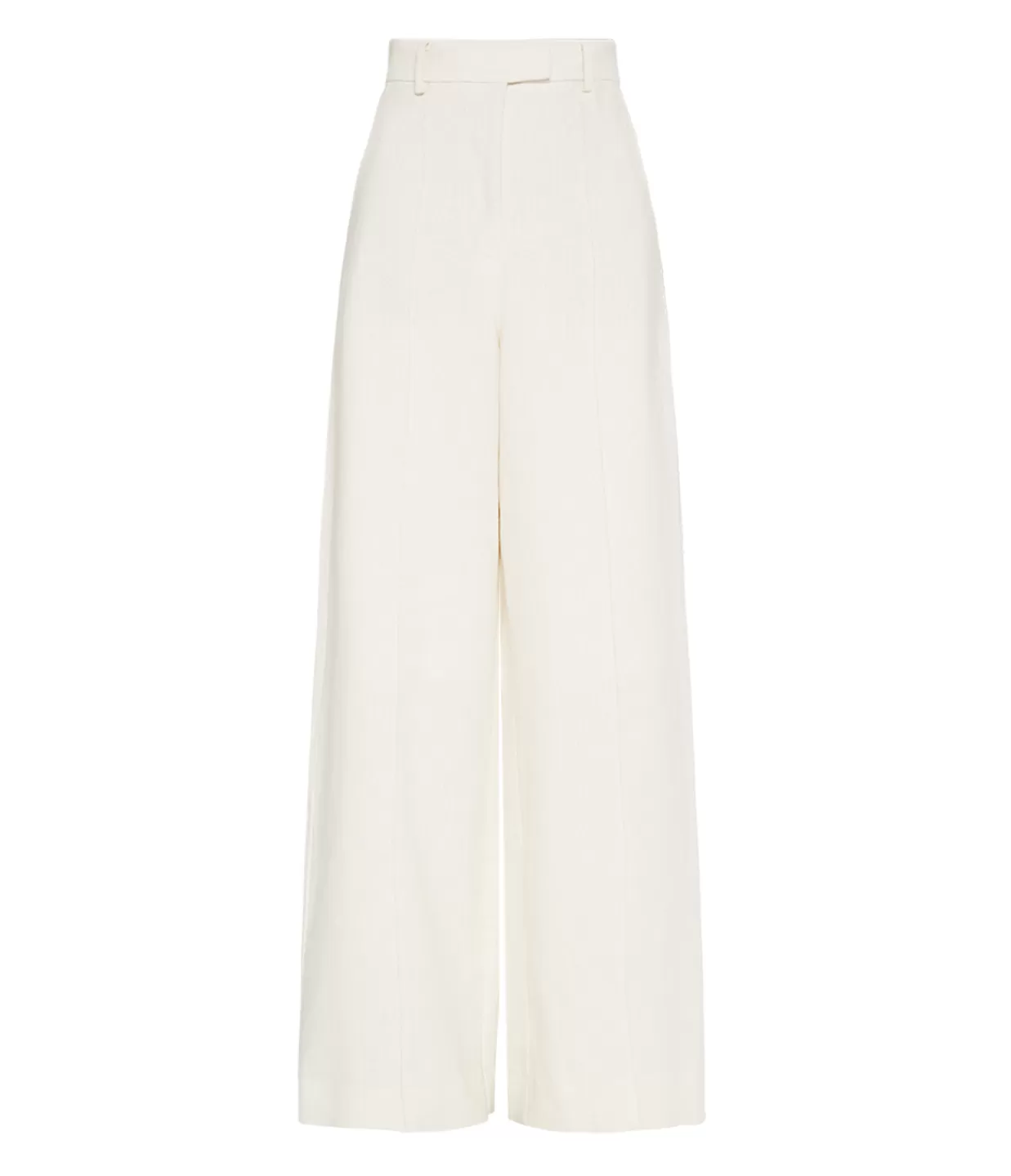 Shop Wide Leg Trouser In Ivory Pants