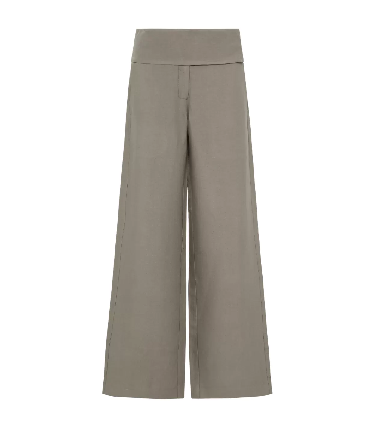 Fashion Wide Waistband Pants In Smokey Olive Pants