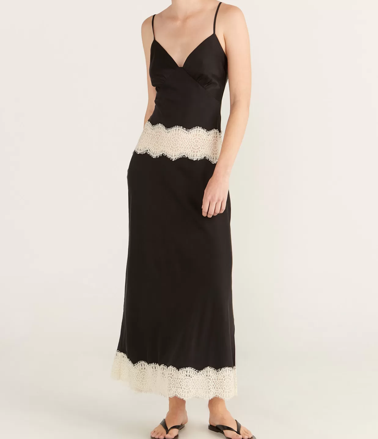 Clearance Winslet Slip Dress In Black And Cream Dresses