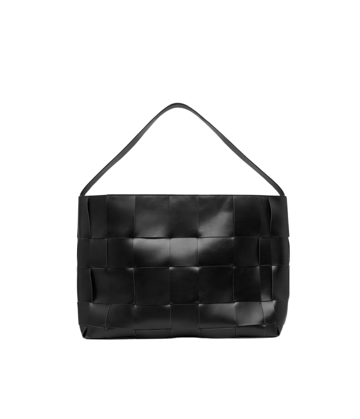 Outlet Woven Large Tote In Black Bags