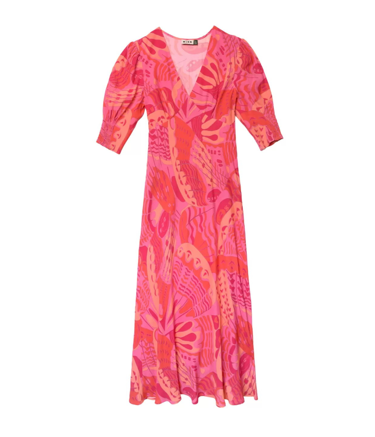 Best Sale Zadie Short Sleeve Midi Dress In Butterfly Pink Dresses