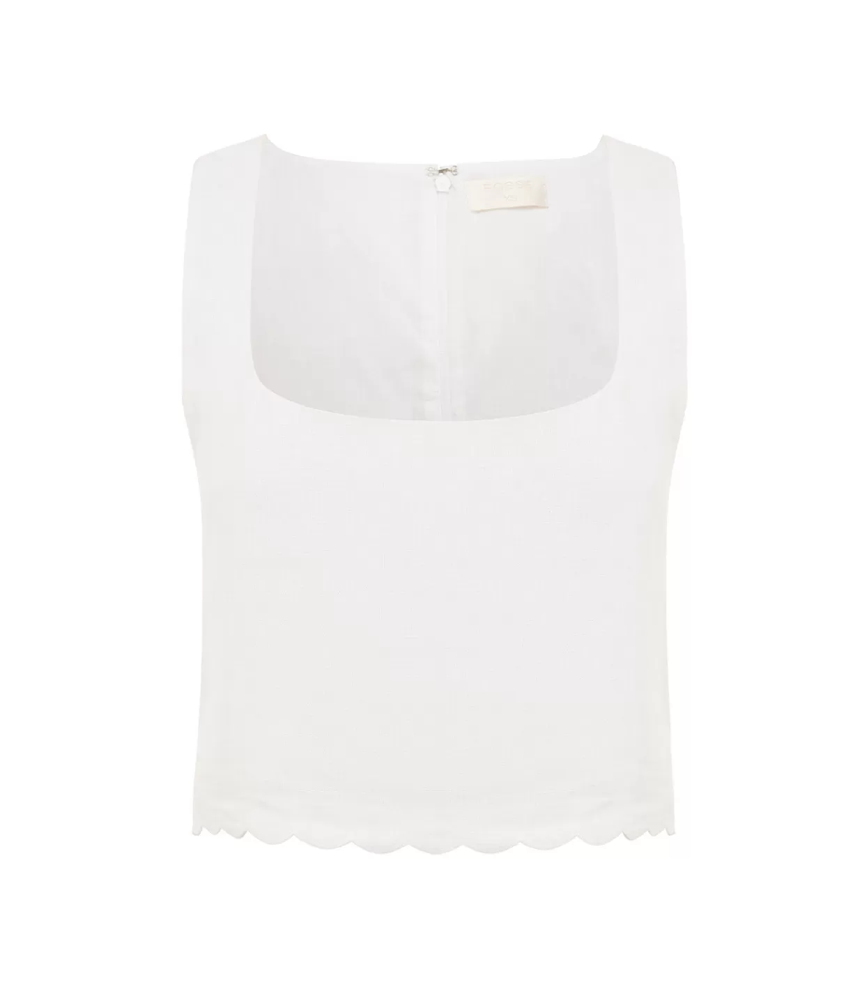 Cheap Zayla Linen Top In Ivory Tops