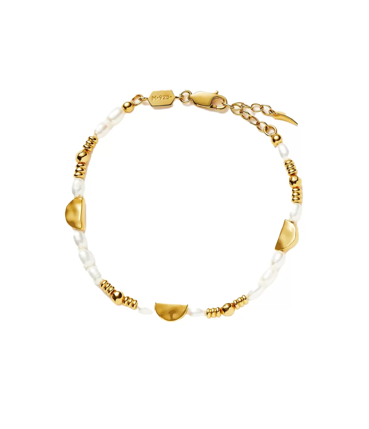 Best Sale Zenyu Seed Pearl Half Moon Bracelet In Gold Jewellery | Bracelets