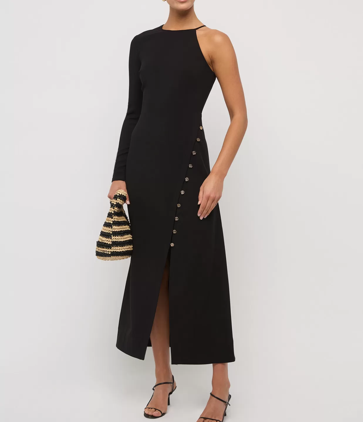 Clearance Zhuri One Shoulder Tunic Dress In Black Dresses